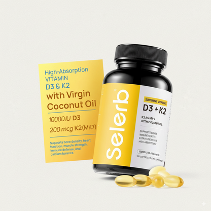 Selerb Vitamin D3 + K2 with Coconut Oil