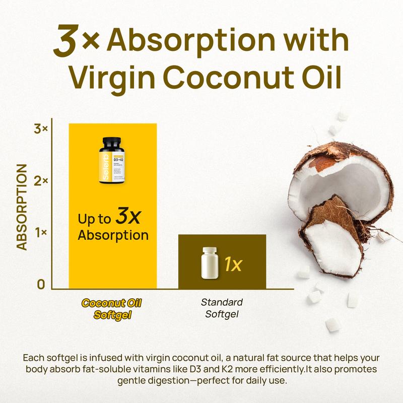 Selerb Vitamin D3 + K2 with Coconut Oil